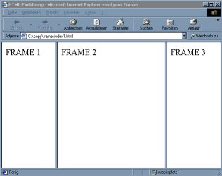 Vertikales Layout mit drei Frames